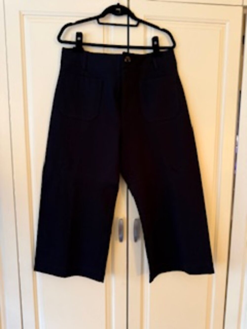 Anthropologie/Maeve Wide Leg Black Trousers, Size 34Petite, New with tags
